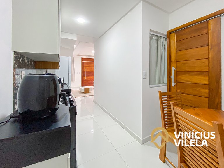 Casa 3Q, condominio c/piscina, gourmet e vista mar