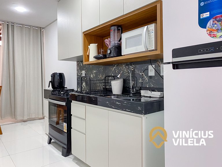 Casa 3Q, condominio c/piscina, gourmet e vista mar