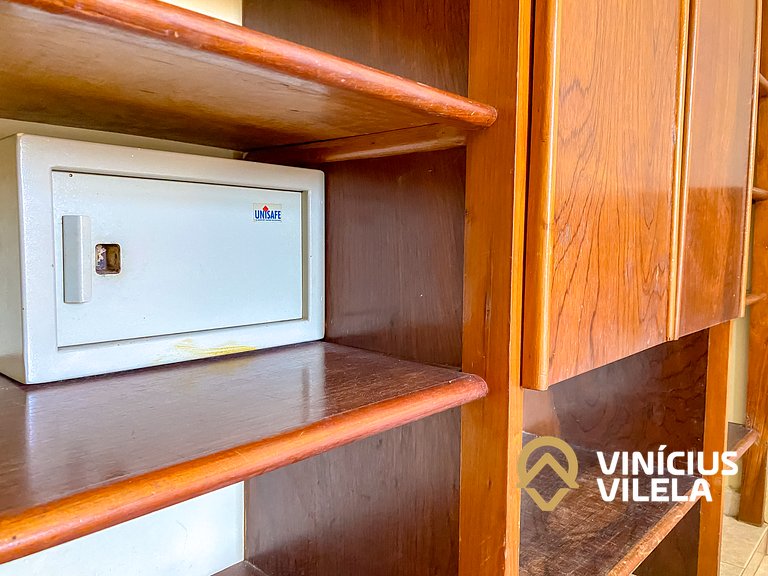 Flat 1 com quarto frente praia de Taperapuã