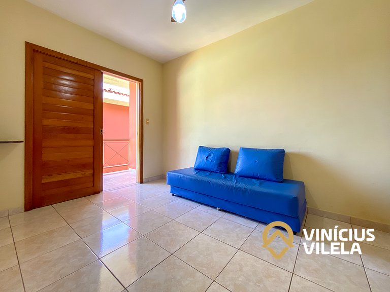 Flat 1 com quarto frente praia de Taperapuã