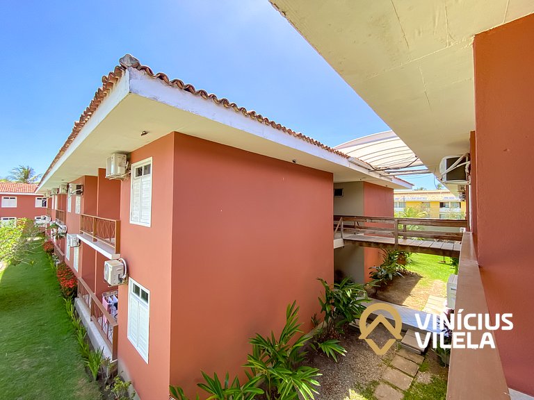 Flat 1 com quarto frente praia de Taperapuã