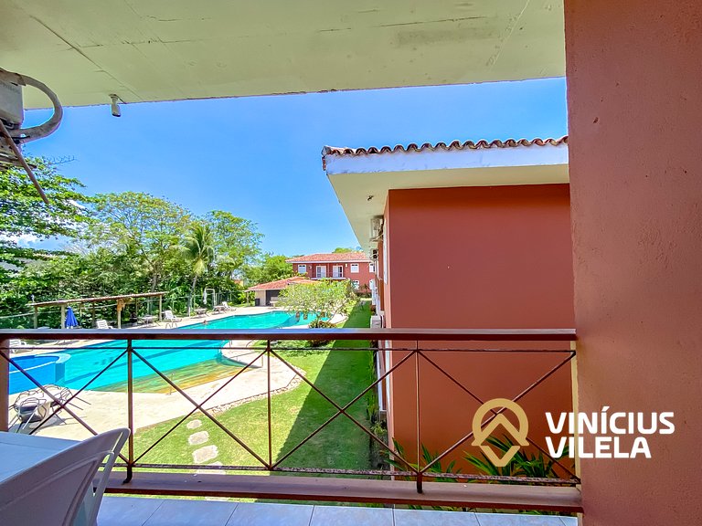 Flat 1 com quarto frente praia de Taperapuã