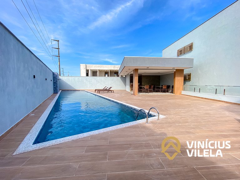 Apê com 3Q a 300m da Praia de Taperapuã