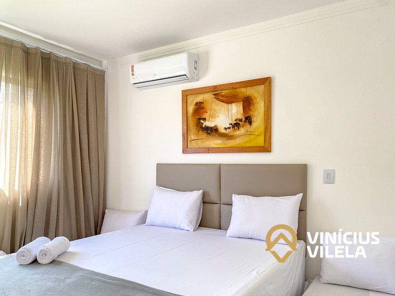 Apê Térreo 2Q prox. a praia de Taperapuã (Axé Moi)