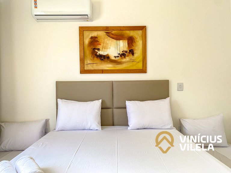 Apê Térreo 2Q prox. a praia de Taperapuã (Axé Moi)