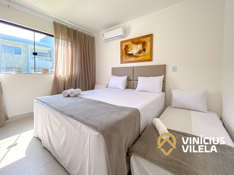 Apê Térreo 2Q prox. a praia de Taperapuã (Axé Moi)