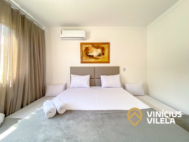 Apê Térreo 2Q prox. a praia de Taperapuã (Axé Moi)