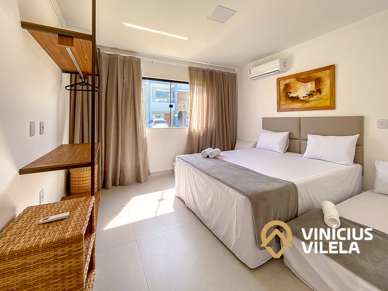 Apê Térreo 2Q prox. a praia de Taperapuã (Axé Moi)