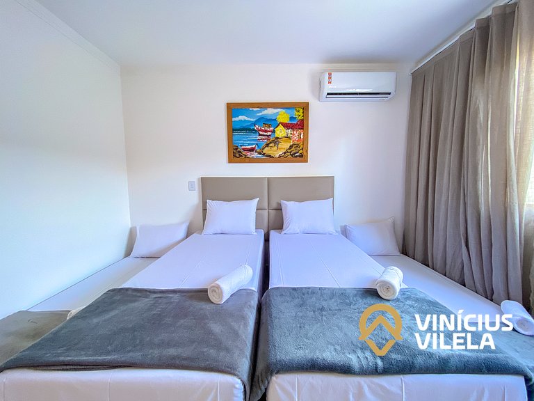 Apê Térreo 2Q prox. a praia de Taperapuã (Axé Moi)