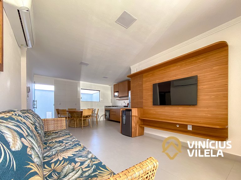 Apê Térreo 2Q prox. a praia de Taperapuã (Axé Moi)