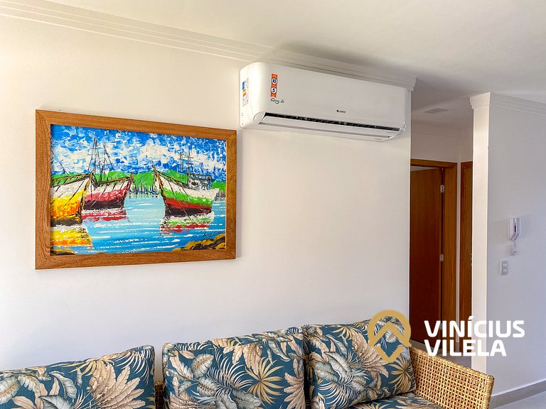 Apê Térreo 2Q prox. a praia de Taperapuã (Axé Moi)