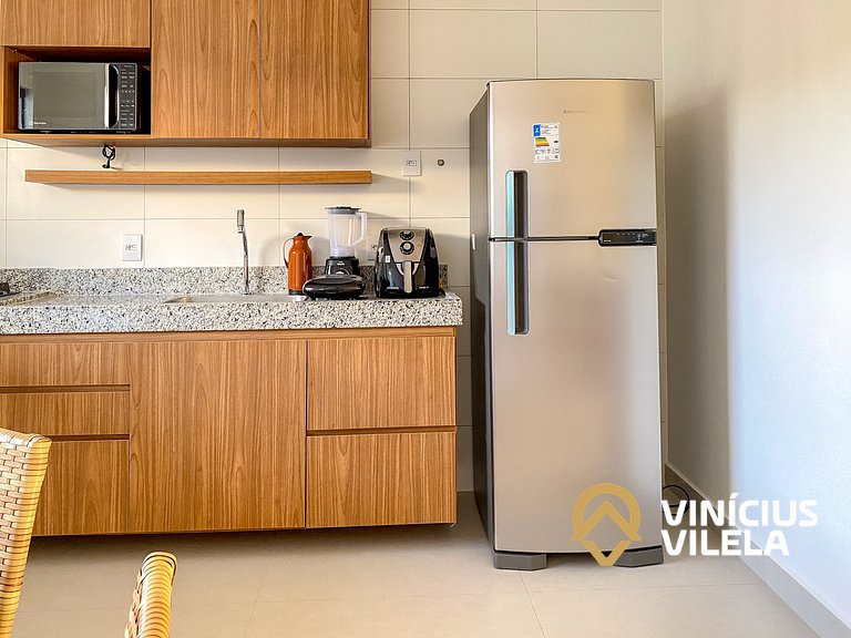 Apê Térreo 2Q prox. a praia de Taperapuã (Axé Moi)