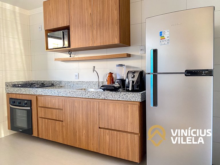 Apê Térreo 2Q prox. a praia de Taperapuã (Axé Moi)