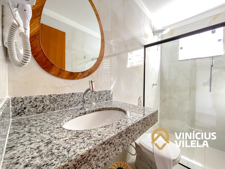 Apê Térreo 2Q prox. a praia de Taperapuã (Axé Moi)