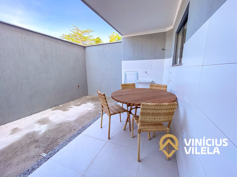 Apê Térreo 2Q prox. a praia de Taperapuã (Axé Moi)