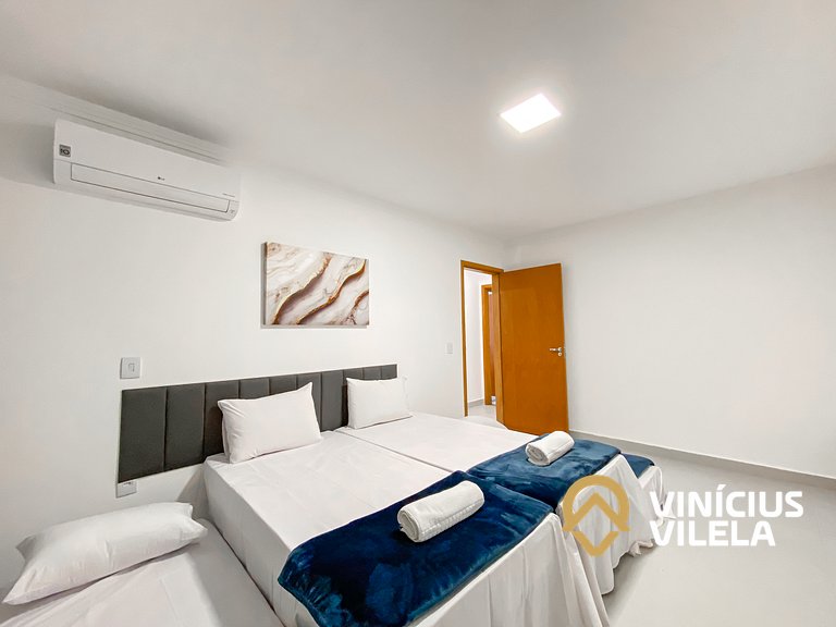 Apê Térreo 3Q prox. a praia de Taperapuã (Axé Moi)