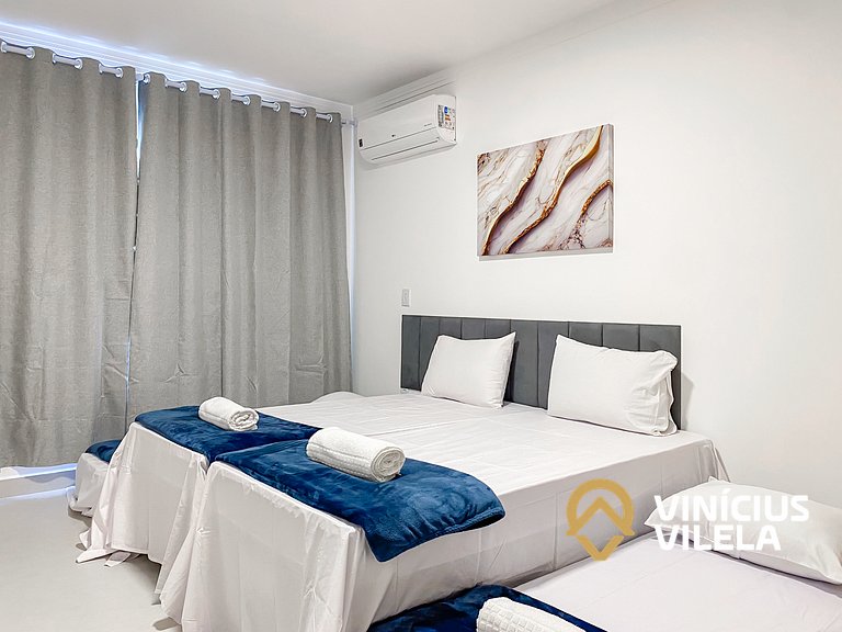 Apê Térreo 3Q prox. a praia de Taperapuã (Axé Moi)