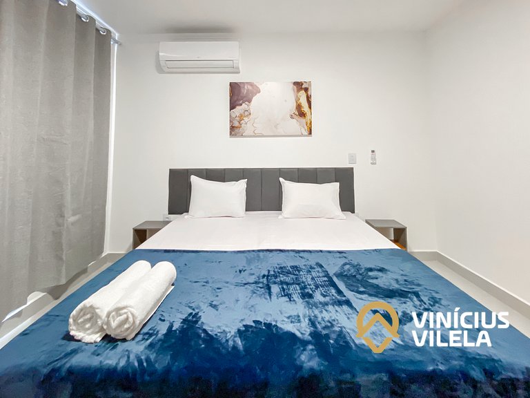 Apê Térreo 3Q prox. a praia de Taperapuã (Axé Moi)