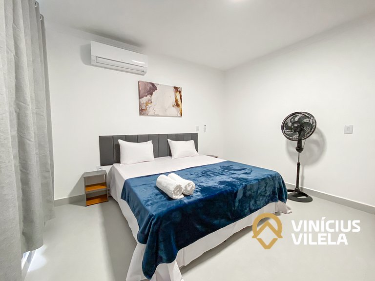 Apê Térreo 3Q prox. a praia de Taperapuã (Axé Moi)