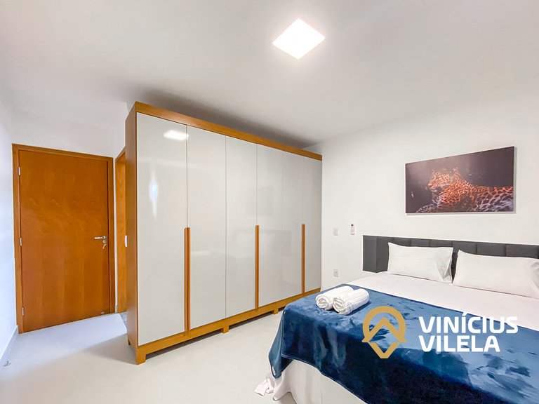 Apê Térreo 3Q prox. a praia de Taperapuã (Axé Moi)