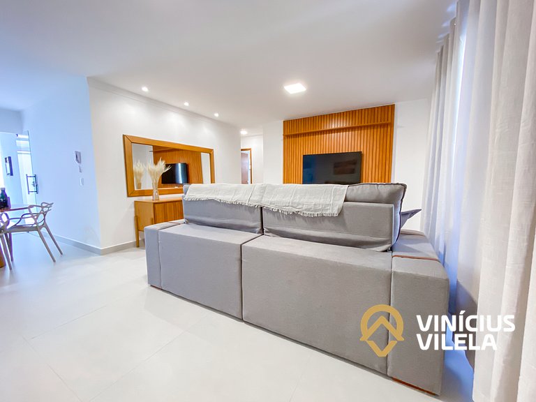 Apê Térreo 3Q prox. a praia de Taperapuã (Axé Moi)