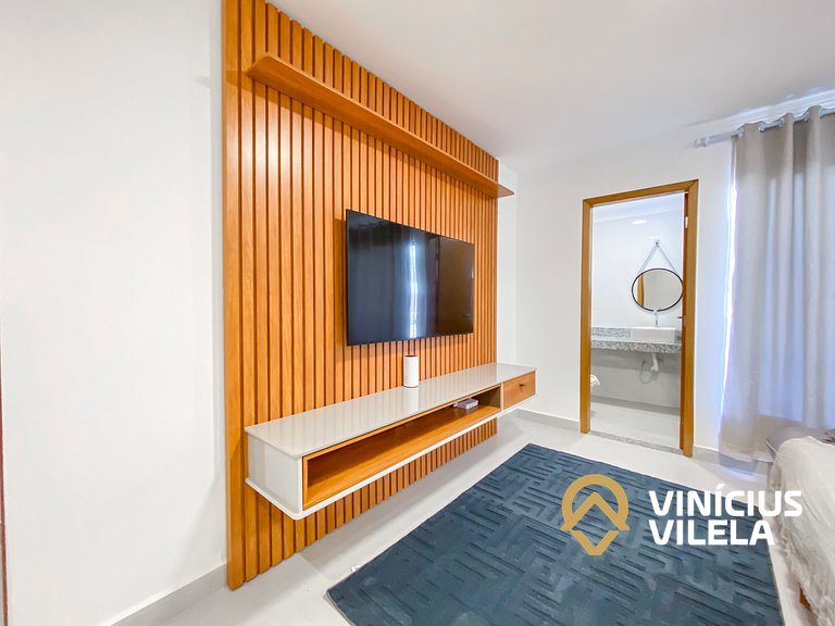 Apê Térreo 3Q prox. a praia de Taperapuã (Axé Moi)