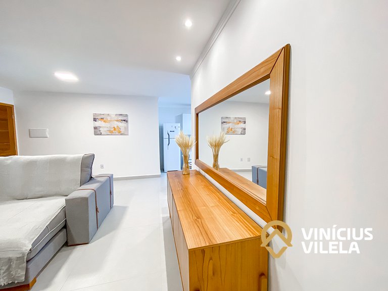 Apê Térreo 3Q prox. a praia de Taperapuã (Axé Moi)