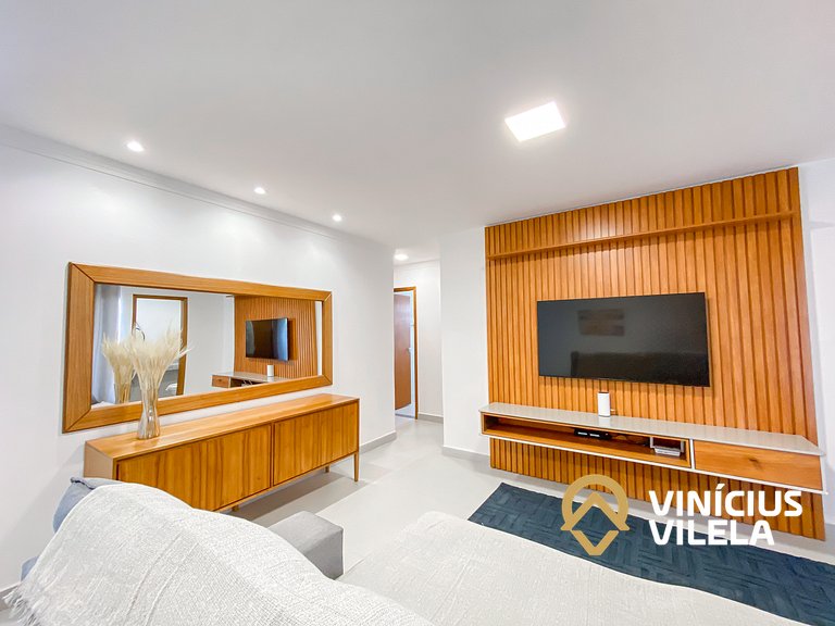 Apê Térreo 3Q prox. a praia de Taperapuã (Axé Moi)