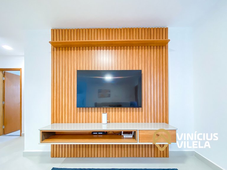 Apê Térreo 3Q prox. a praia de Taperapuã (Axé Moi)