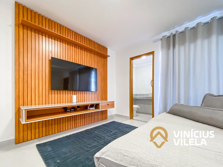 Apê Térreo 3Q prox. a praia de Taperapuã (Axé Moi)