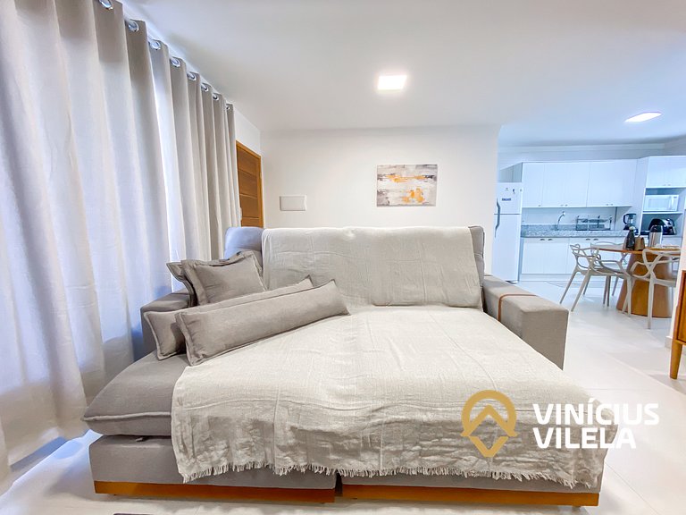 Apê Térreo 3Q prox. a praia de Taperapuã (Axé Moi)