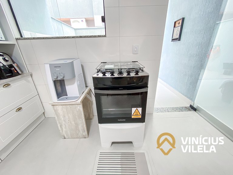 Apê Térreo 3Q prox. a praia de Taperapuã (Axé Moi)