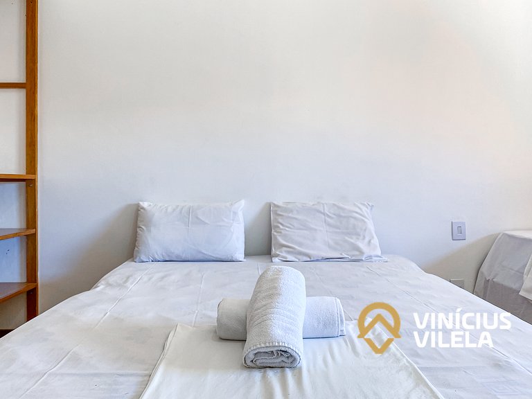 Flat 1Q a 100m da praia de Taperapuã