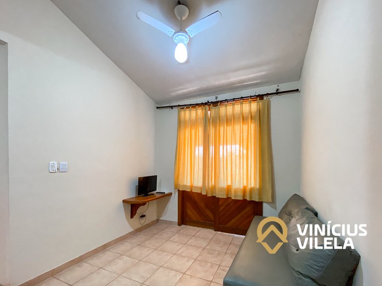 Flat 1Q a 100m da praia de Taperapuã