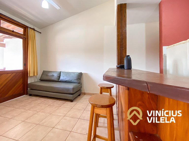 Flat 1Q a 100m da praia de Taperapuã