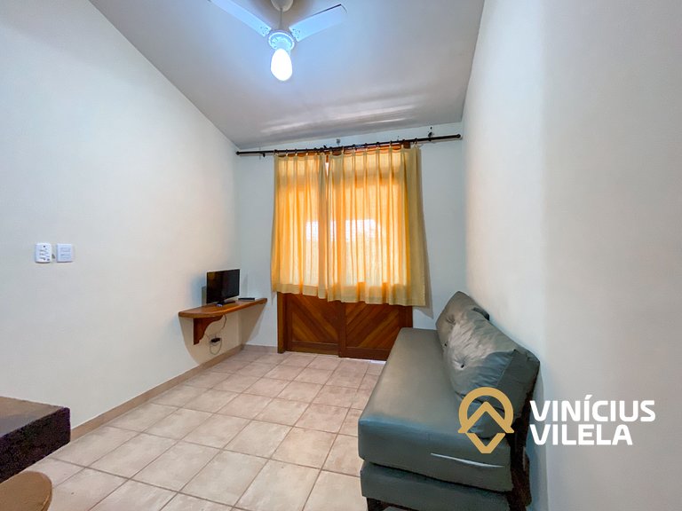 Flat 1Q a 100m da praia de Taperapuã