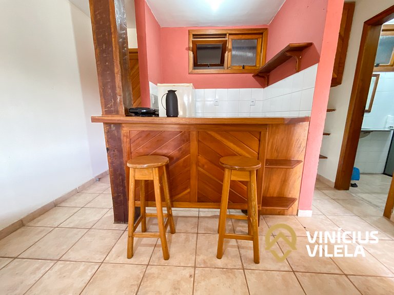 Flat 1Q a 100m da praia de Taperapuã