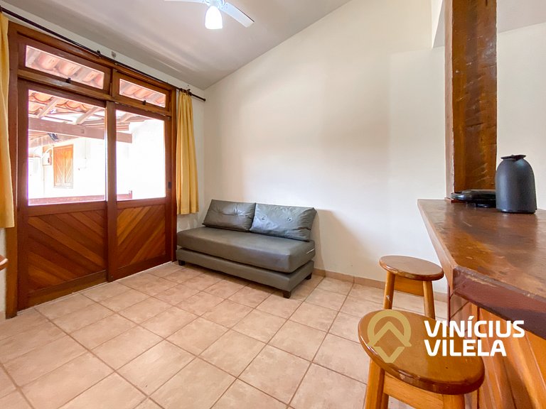 Flat 1Q a 100m da praia de Taperapuã