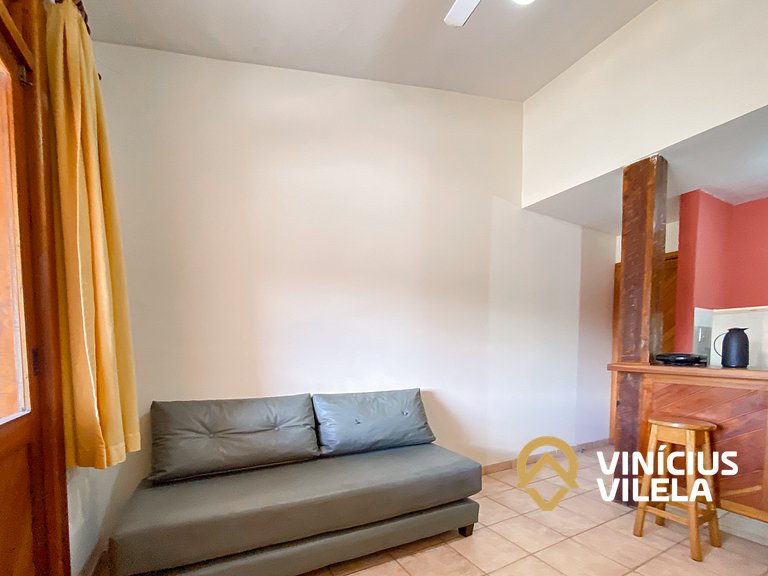 Flat 1Q a 100m da praia de Taperapuã