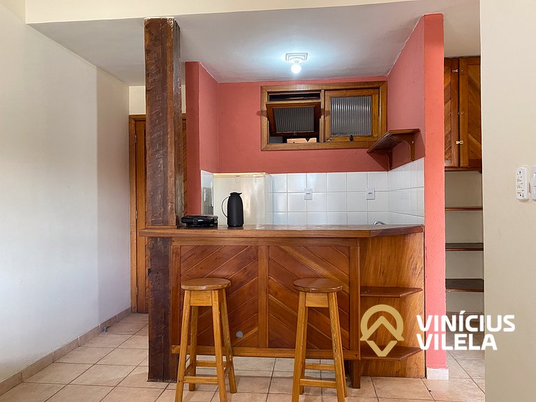 Flat 1Q a 100m da praia de Taperapuã