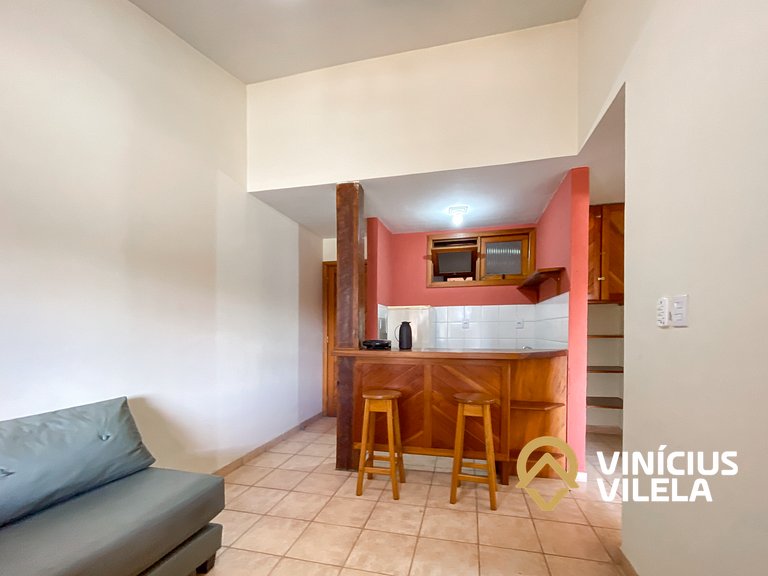 Flat a 100m da Praia de Taperapuã