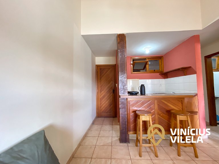 Flat a 100m da Praia de Taperapuã