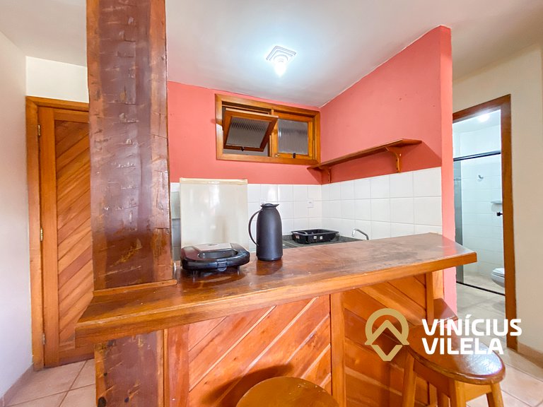 Flat 1Q a 100m da praia de Taperapuã