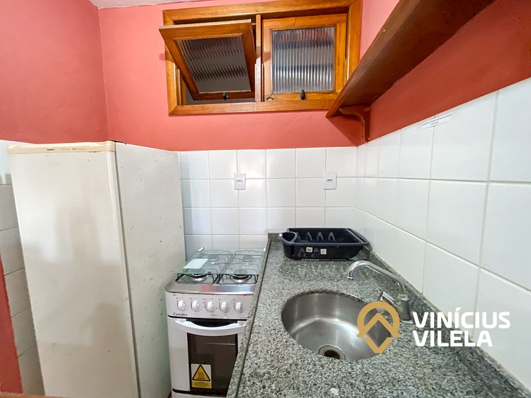 Flat 1Q a 100m da praia de Taperapuã