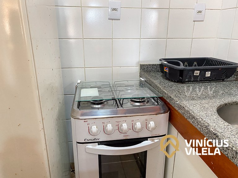 Flat 1Q a 100m da praia de Taperapuã