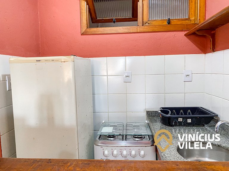 Flat 1Q a 100m da praia de Taperapuã