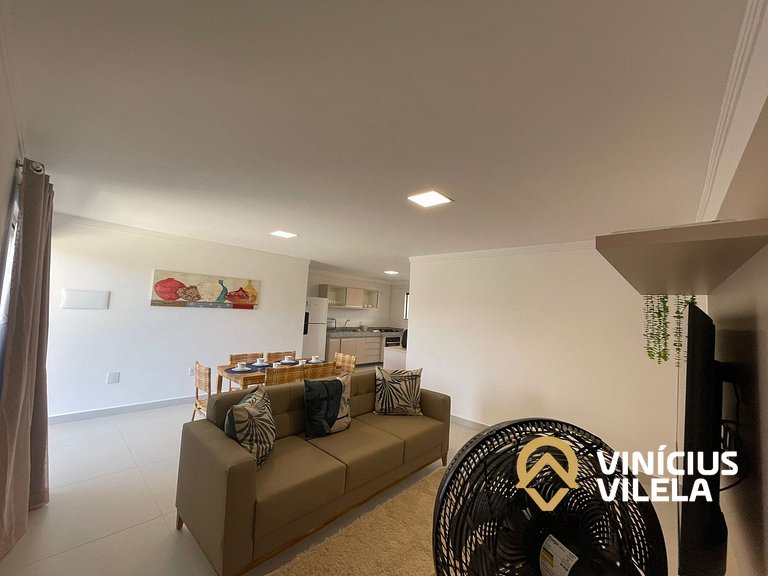 Apê com 3Q prox. a praia de Taperapuã (Axé Moi)