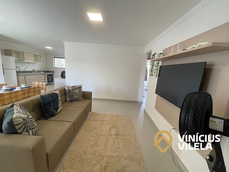 Apê com 3Q prox. a praia de Taperapuã (Axé Moi)