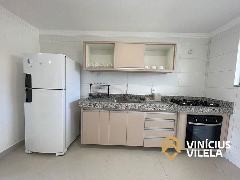 Apê com 3Q prox. a praia de Taperapuã (Axé Moi)