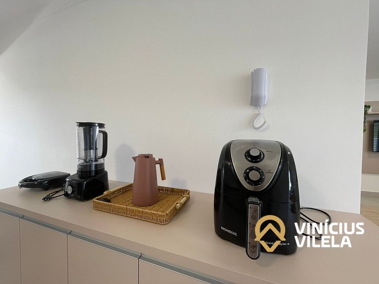 Apê com 3Q prox. a praia de Taperapuã (Axé Moi)